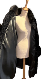 Manteau imitation astrakan et col fourrure - La Courcelles